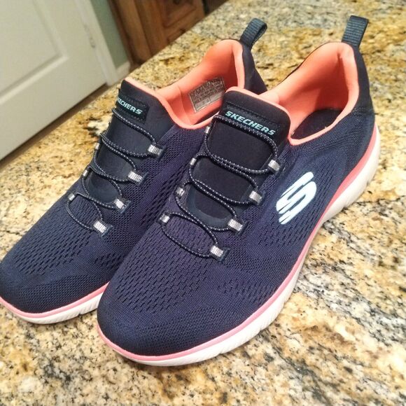 Skechers Summits Perfect Views 149523 Navy BluRunning Shoes Sneakers Women's 7 - Picture 1 of 12